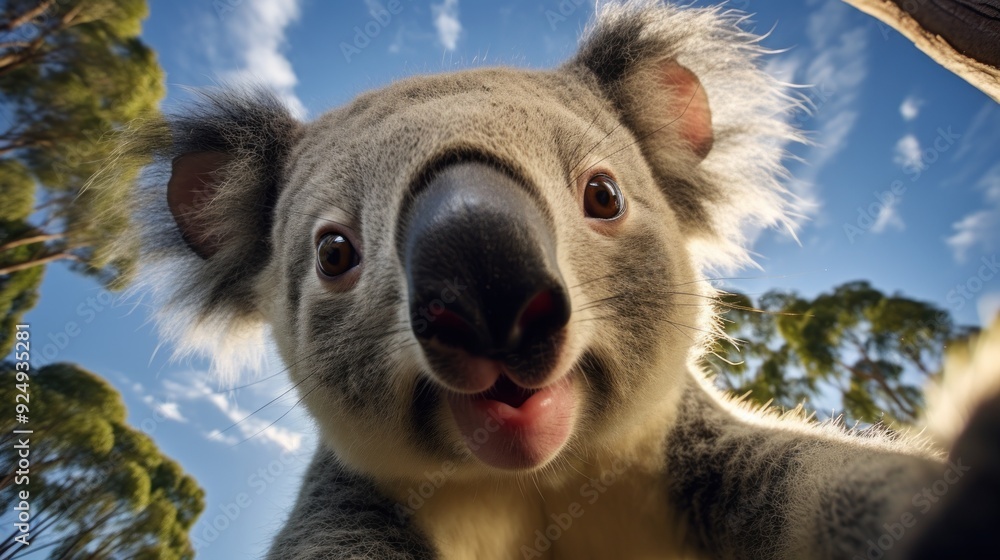 Fototapeta premium Close-up selfie portrait of a koala.