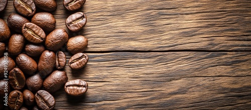 Roasted coffee beans arrang...