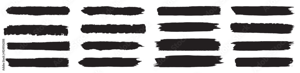 Brush stroke set isolated, bold lines and marker stripe, hand drawn pencil lines set, scratchy strokes with rough edges, charcoal smears grunge, markers brushes underline set, horizontal strokes Brush stroke set isolated, bold lines and marker stripe, hand drawn pencil lines set, scratchy strokes with rough edges, charcoal smears grunge, markers brushes underline set, horizontal strokes