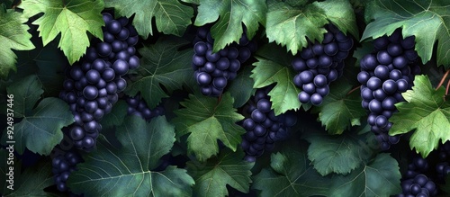 Bunch of grapes on the vine...