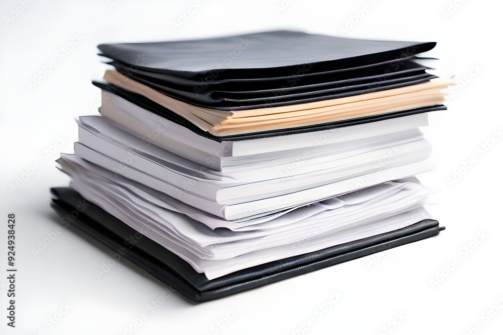 Stack of business documents papers on white background Stack of business documents papers on white background
