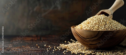 quinoa seed grain in a wood...