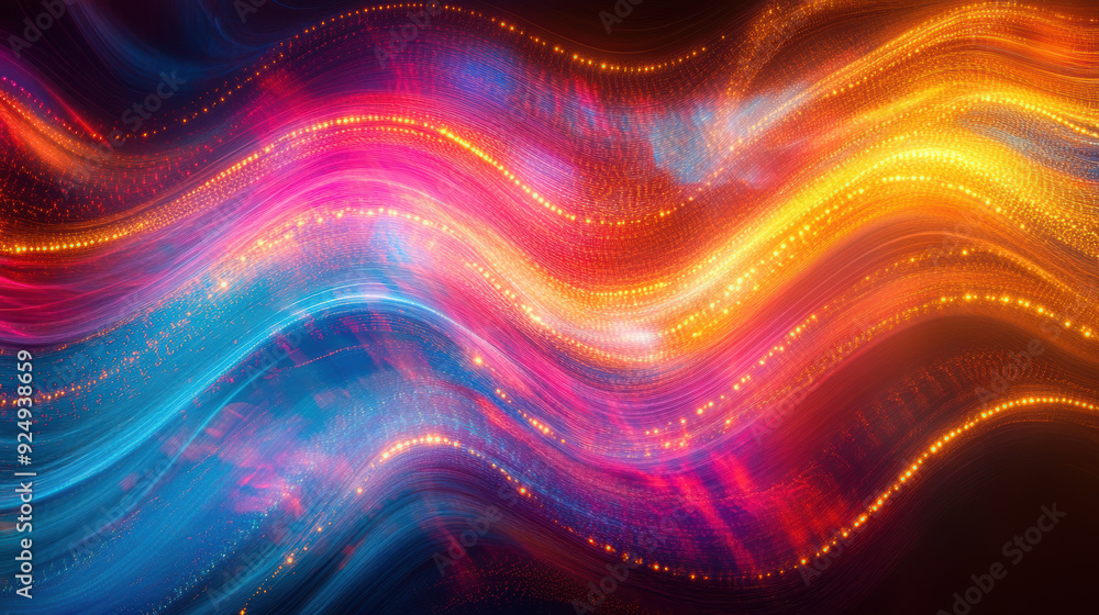 Obraz premium A colorful wave with a lot of sparkles