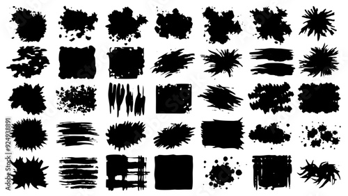 A distinct arrangement of bold black brush strokes on a clean white background
