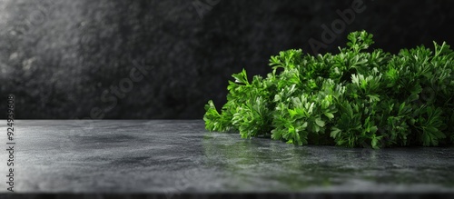fresh parsley placed on the...