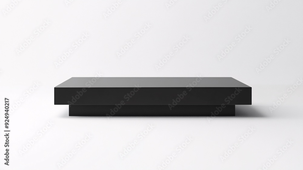 A sophisticated product podium featuring a rectangular platform with beveled edges. The podium is designed with a matte finish, creating a smooth, understated surface that contrasts with the A sophisticated product podium featuring a rectangular platform with beveled edges. The podium is designed with a matte finish, creating a smooth, understated surface that contrasts with the