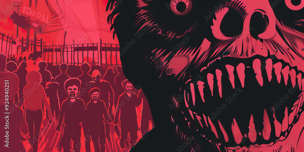 Obraz premium House of Horrors: Navigating a Maze of Fear and Surprise - Imagine entering a haunted house at a carnival, where unexpected scares lurk around every corner
