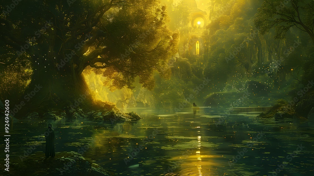 Fototapeta premium Mystical Forest Lake.