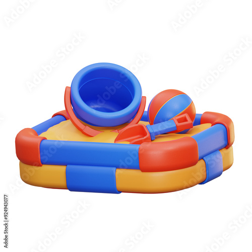 Wallpaper Mural 3d illustration Sandbox Set with Bucket and Ball for Kids 2 Torontodigital.ca