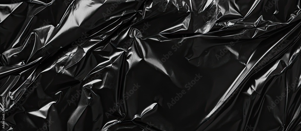 Texture of a black plastic bag. with copy space image. Place for adding text or design