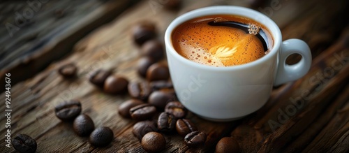 Strong Italian black coffee Dark backdrop. with copy space image. Place for adding text or design