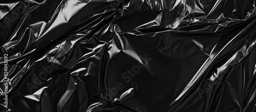 Texture of a black plastic bag. with copy space image. Place for adding text or design photo