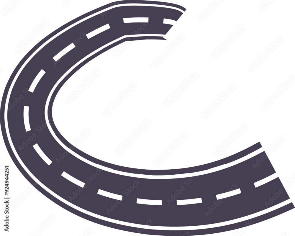 Fototapeta premium Curved Asphalt Road