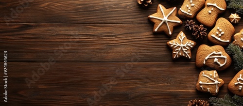 Christmas cookies on a wood...