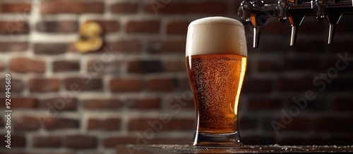 Pouring beer into a pint ag...