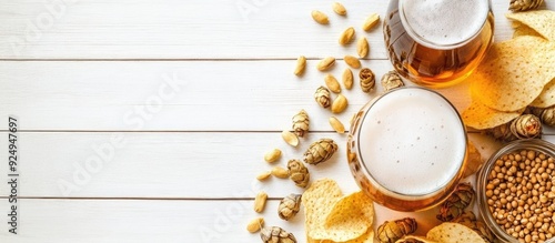 Background with beer and sn...