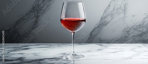 glass of red wine on marble...