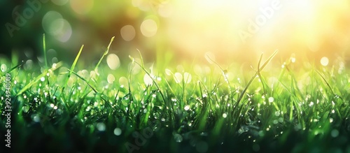 Fresh green grass with sunl...