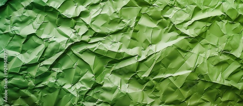 Minimal green crumpled paper texture background for design Copyspace for text or work