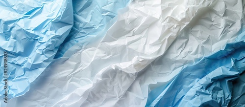 Wallpaper Mural tissue paper on a blue background available space for writing. with copy space image. Place for adding text or design Torontodigital.ca