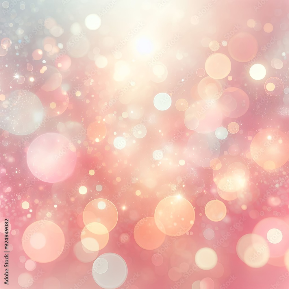 Abstract background with bokeh defocused lights with white and pink bokeh and floral elements. Vector illustration. Abstract background with bokeh defocused lights with white and pink bokeh and floral elements. Vector illustration.