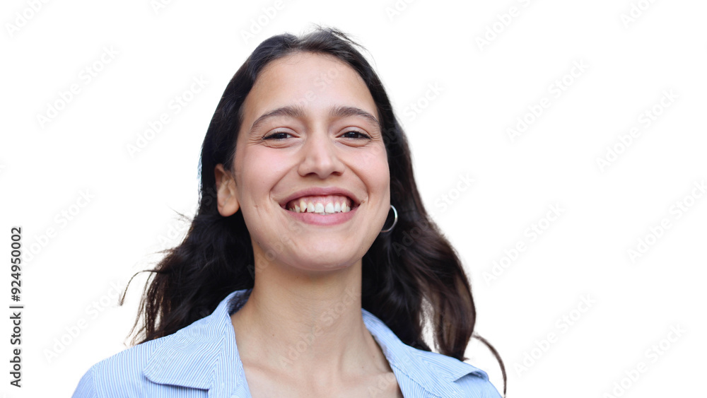 Portrait of a beautiful, young, smiling woman enjoying Portrait of a beautiful, young, smiling woman enjoying