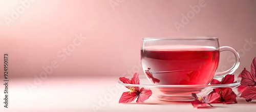 Transparent glass cup fille...