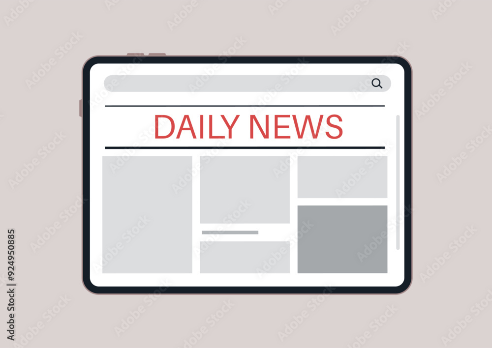 A contemporary tablet in a modern, minimalist design presents a bold headline of daily news, ready to inform readers with the latest updates A contemporary tablet in a modern, minimalist design presents a bold headline of daily news, ready to inform readers with the latest updates