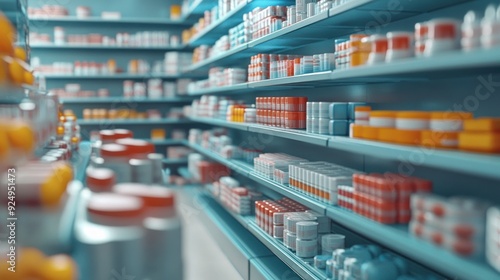 Wallpaper Mural Aisle of a Pharmacy with Rows of Medications Torontodigital.ca