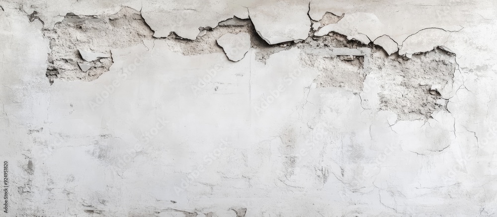 Fototapeta premium Cement wall as the backdrop White or gray background Damaged beige cement facade wall Damaged beige cement facade wall. with copy space image. Place for adding text or design