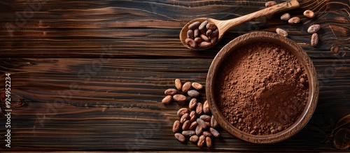 Cocoa powder in a bowl and ...