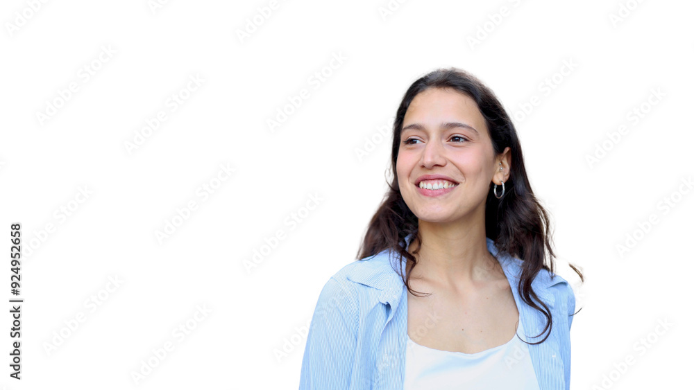 Portrait of a beautiful, young, smiling woman enjoying Portrait of a beautiful, young, smiling woman enjoying