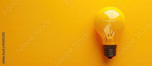 Yellow light bulb top view ...