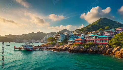 Amazing panoramic  Lamma Island, Hong Kong