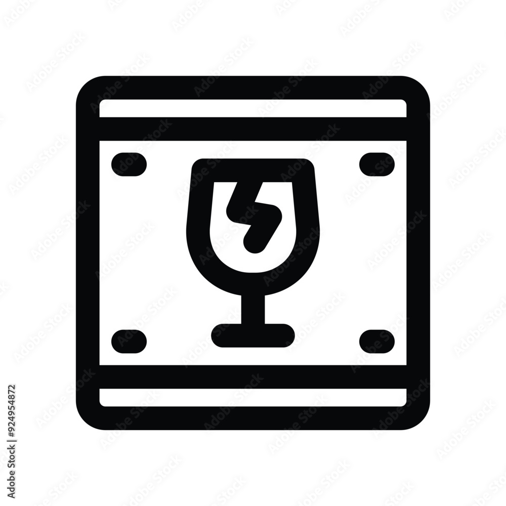 fragile icon. vector line icon for your website, mobile, presentation, and logo design.