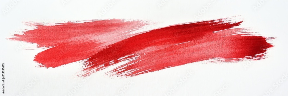 Abstract Red Paint Brush Strokes on White Background - Two red brush strokes on a white background, symbolizing energy, passion, creativity, art, and design. Abstract Red Paint Brush Strokes on White Background - Two red brush strokes on a white background, symbolizing energy, passion, creativity, art, and design.