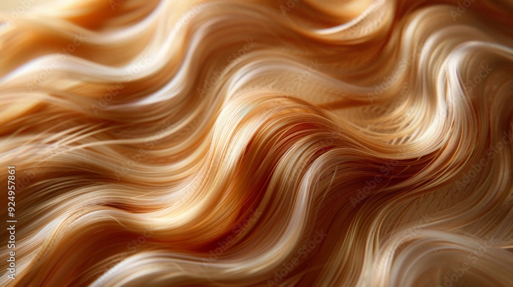 Close-up 3D render of a single strand of hair with intricate texture against a light beige background.