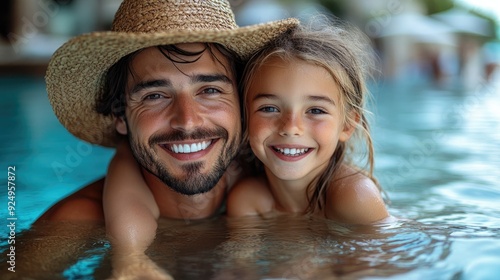 happy family with two young children taking selfie at luxury hotel summer holiday