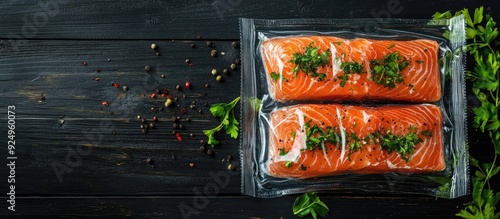 Salmon fillets in a vacuum ...