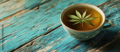 Marijuana leaf in a teacup ...