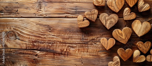 Handcrafted wooden hearts o...
