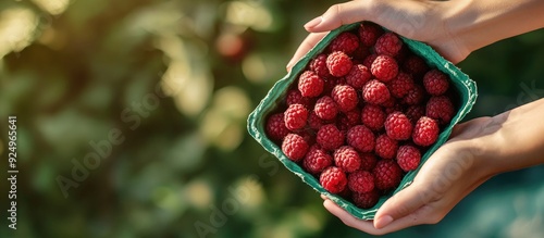Hands holding freshly picke...