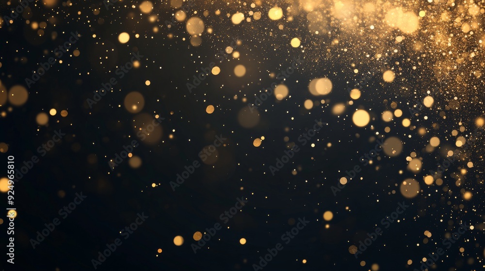 Glowing Gold Light Particles on Elegant Black Background for Luxury Branding and Events Glowing Gold Light Particles on Elegant Black Background for Luxury Branding and Events