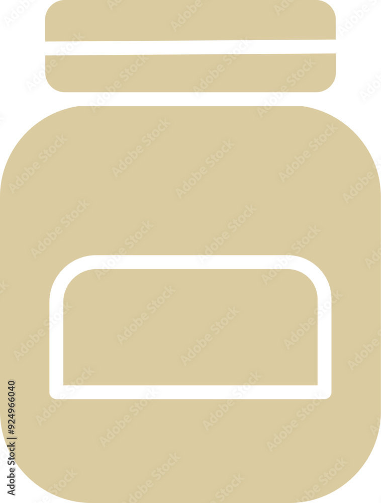 Handmade bottle solid beige icons, jars, bottles, soap. Beauty icons highlight, stories