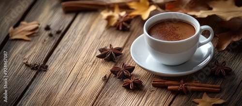 a cup of coffee with cinnam...