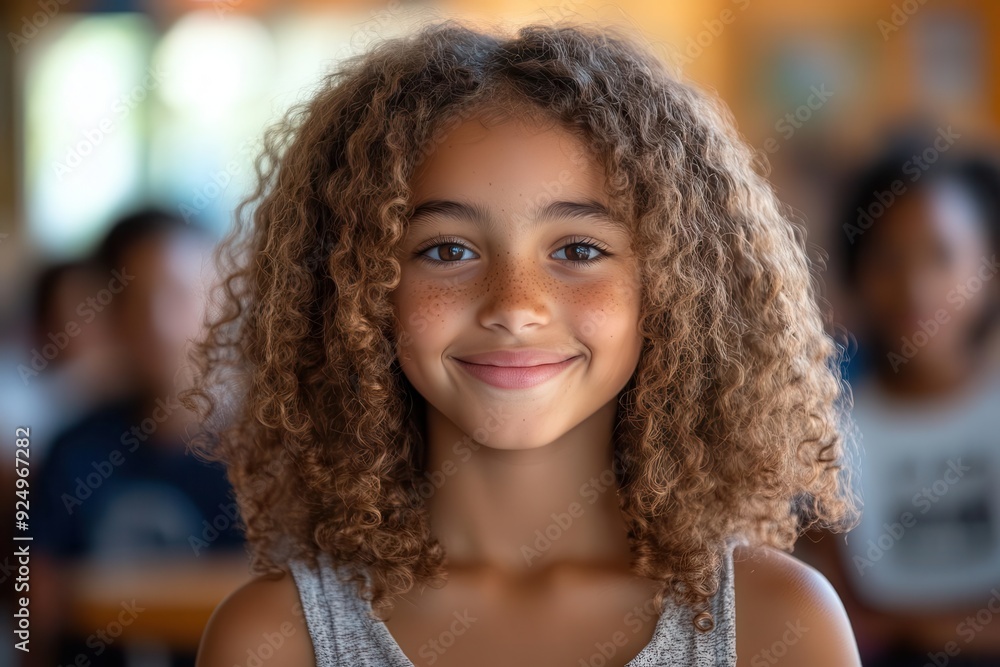 diverse classroom scene joyful curlyhaired girl engages with multicultural peers sunlight streaming through windows creating a warm inclusive learning atmosphere diverse classroom scene joyful curlyhaired girl engages with multicultural peers sunlight streaming through windows creating a warm inclusive learning atmosphere