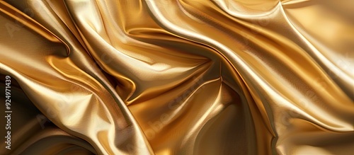 Chic golden fabric with an elegant champagne hue featuring metallic shine and luxe folds perfect for a stylish copy space image