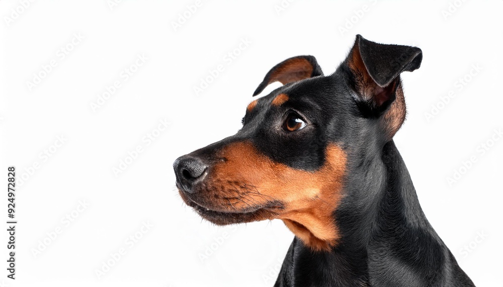 マンチェスター・テリアのポートレート(Manchester Terrier portrait on white background)
マンチェスター・テリアのポートレート(Manchester Terrier portrait on white background)