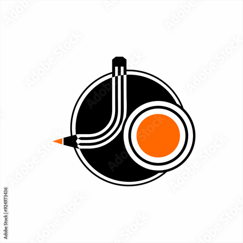 Creative logo design letter JO with pencil on letter J.