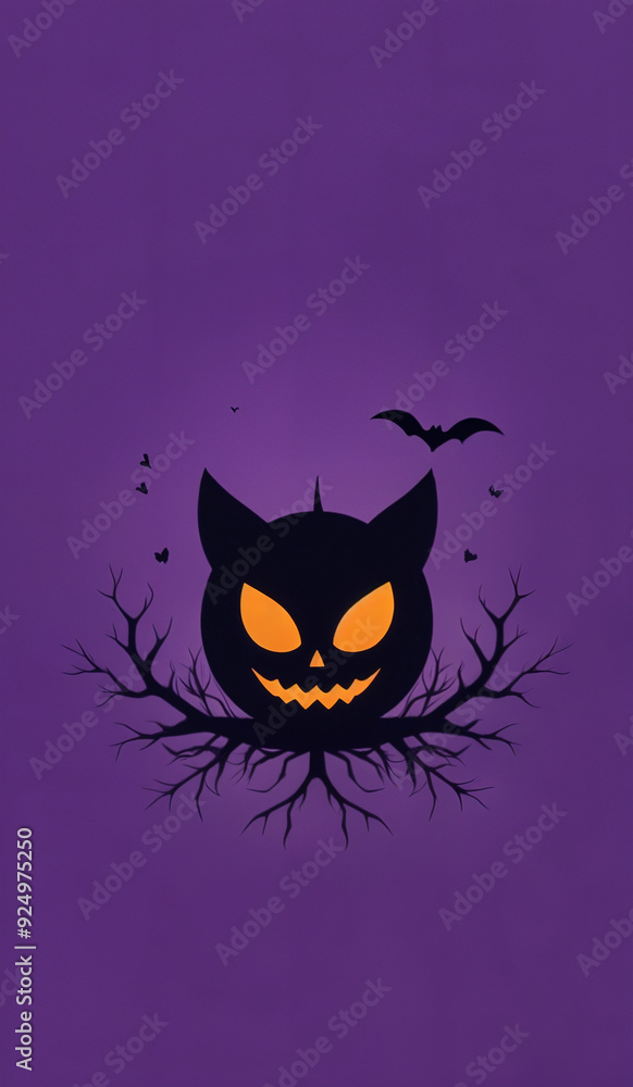 Purple minimalistic halloween background with copy space Purple minimalistic halloween background with copy space
